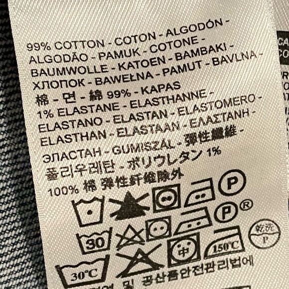 EUC Levi Strauss Denim Button~Down Short Waist Jacket Sz Lg Silver Buttons denim - Picture 8 of 9